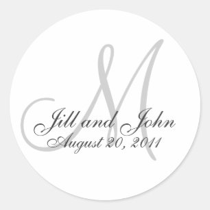 Monogram Wedding Initial Bride Groom Seal Sticker