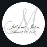Monogram Wedding Initial Bride Groom Seal Sticker<br><div class="desc">Monogram Wedding Initial Bride Groom Seal Sticker</div>