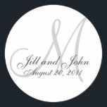 Monogram Wedding Initial Bride Groom Seal Sticker<br><div class="desc">Monogram Wedding Initial Bride Groom Seal Sticker</div>