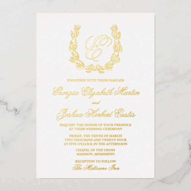 Monogram Wedding Invitation (Front)
