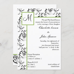 Monogram wedding Invitation