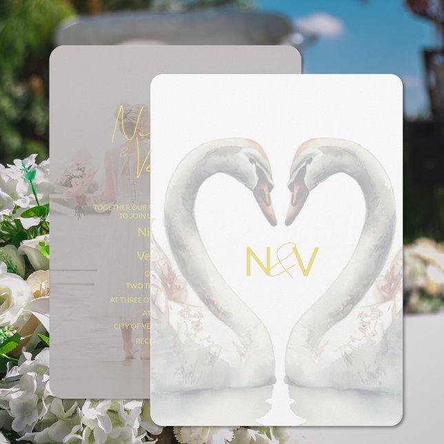 Monogram Wedding Invitation (Monogram Wedding Invitation (front and back))