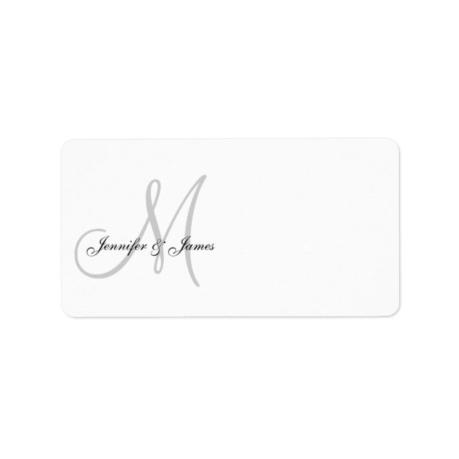 Monogram Wedding Invitation Address Labels (Front)