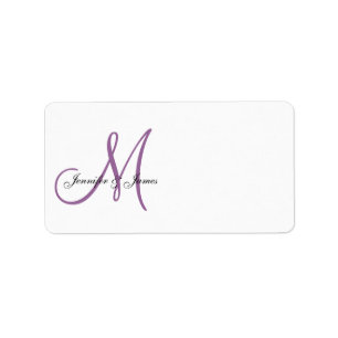 Monogram Wedding Invitation Address Labels Purple