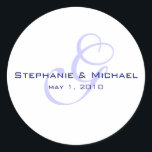 monogram wedding label<br><div class="desc">Celebrate in style!  This monogrammed sticker is fully customisable and can be used as a favour tag or an envelope seal.</div>