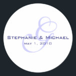 monogram wedding label<br><div class="desc">Celebrate in style!  This monogrammed sticker is fully customisable and can be used as a favour tag or an envelope seal.</div>