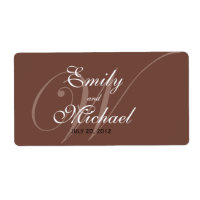 Monogram Wedding Labels -Chocolate