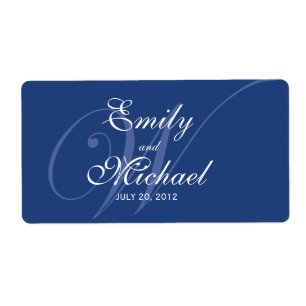 Monogram Wedding Labels -Deep Blue