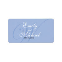 Monogram Wedding Labels -Periwinkle