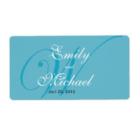 Monogram Wedding Labels -Turquoise