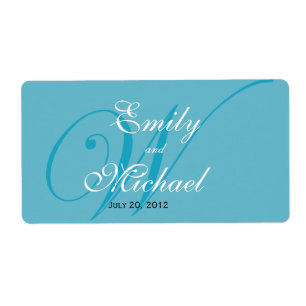 Monogram Wedding Labels -Turquoise