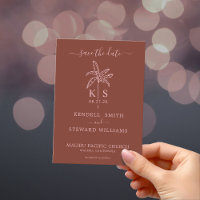 Monogram Wedding Logo Palm Tree Save the Date