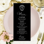 Monogram Wedding Menu Cards Black And White<br><div class="desc">A simple chic calligraphy wedding menu card. I do offer a free customisation service,  if you have any questions or special requests,  please feel free to contact me.</div>