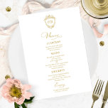 Monogram Wedding Menu Cards Gold Script<br><div class="desc">A simple chic calligraphy wedding menu card. I do offer a free customisation service,  if you have any questions or special requests,  please feel free to contact me.</div>