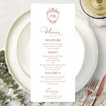 Monogram Wedding Menu Cards Rose Gold Script<br><div class="desc">A simple chic calligraphy wedding menu card. I do offer a free customisation service,  if you have any questions or special requests,  please feel free to contact me.</div>