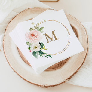 Monogram Wedding Napkin Cocktail Napkin