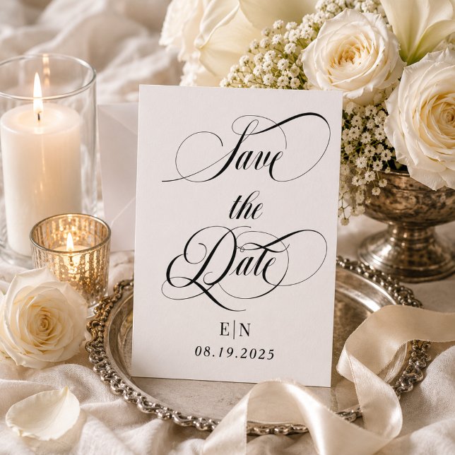 Monogram Wedding Photo Save The Date (Creator Uploaded)