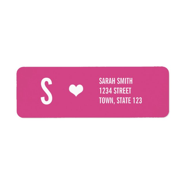 Monogram Wedding Pink Address Labels (Front)