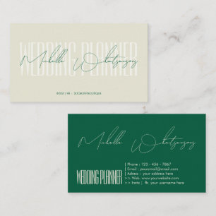 Monogram WEDDING PLANNER modern script Business Card