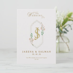 Monogram wedding printable template