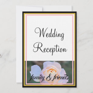 Monogram Wedding Reception Pastel Pink Roses Invitation