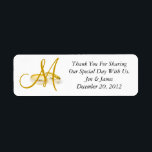 Monogram Wedding Rings Thank You Labels Gold<br><div class="desc">Monogram Wedding Rings Thank You Labels. Photography by Elke Clarke © 2010. Customise with your name,  initial and saying for gift tags</div>