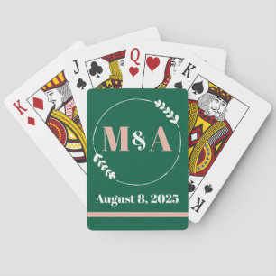 Monogram wedding save the dates or favour playing cards