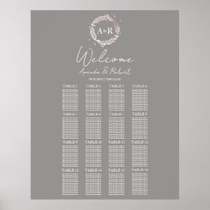 Monogram Wedding Seating Chart Board