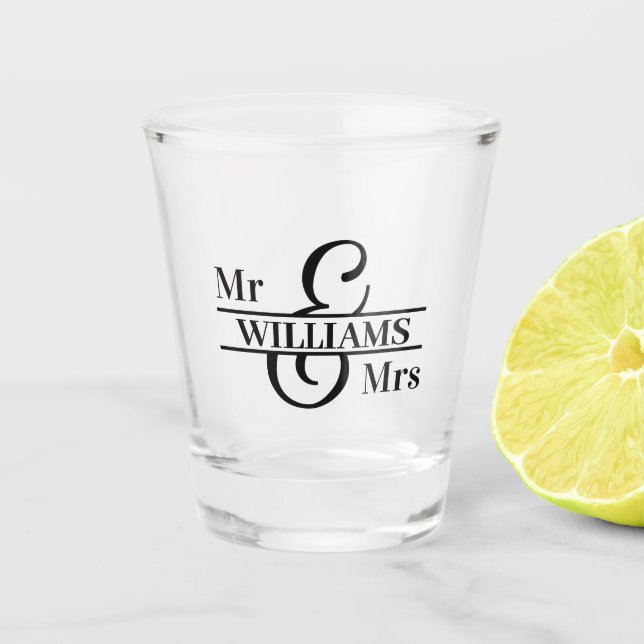 Monogram Wedding Shot Glass (Front)