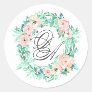 Monogram Wedding Sticker