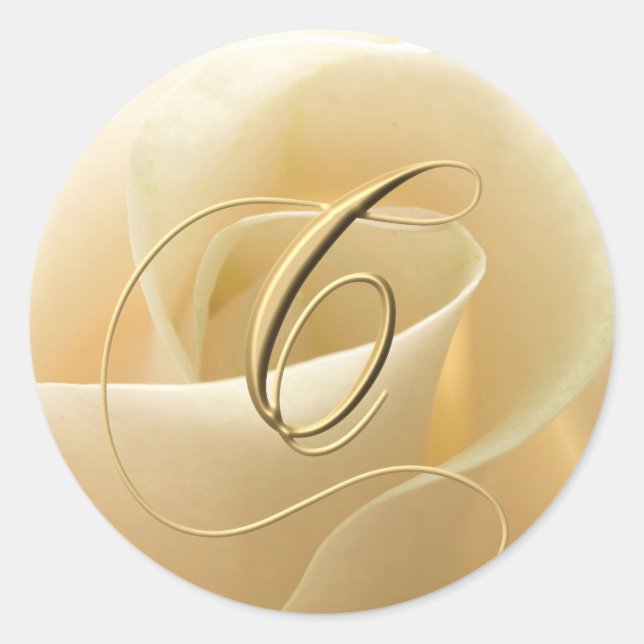 Monogram Wedding Stickers - letter C (Front)