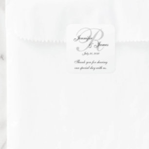 Monogram Wedding Thank You Labels Stickers