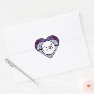 Monogram Wedding Vow Heart Sticker