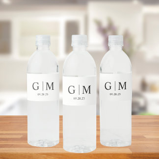 Monogram Wedding Water Bottle Labels Wedding