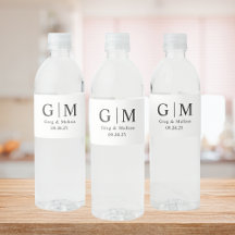 Monogram Wedding Water Bottle Labels Wedding