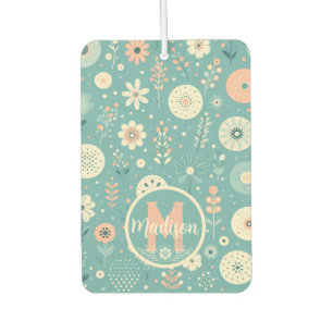 Monogram Whimsical Blooms Car Air Freshener
