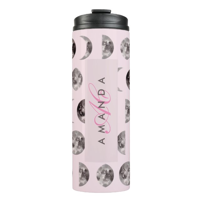 Monogram Whimsical Dreamy Moon Phases Gifts Thermal Tumbler (Front)