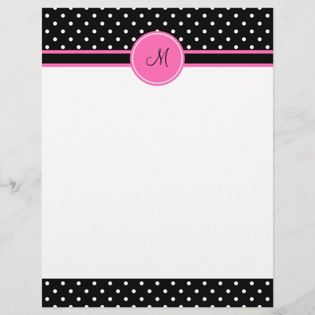 Monogram White and Black Polka Dot Pattern (Front)
