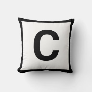MONOGRAM WHITE BLACK DOUBLESIDED Cushion Pillow