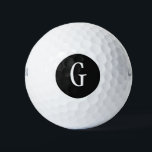 Monogram White Black Golf Balls<br><div class="desc">Calling all golfers!  Golf in style with your very own monogram white and black golf balls. Use the template prompts to simply enter your monogram letter.  The personalised golf balls make a great gift idea for Birthdays,  Father's Day or any time during the year.</div>
