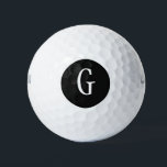 Monogram White Black Golf Balls<br><div class="desc">Calling all golfers!  Golf in style with your very own monogram white and black golf balls. Use the template prompts to simply enter your monogram letter.  The personalised golf balls make a great gift idea for Birthdays,  Father's Day or any time during the year.</div>