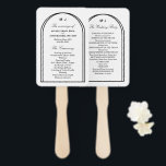 Monogram White Black Simple Arch Wedding Program Hand Fan<br><div class="desc">This stylish chic simple modern minimalist clean monogram white Wedding Program Hand Fan is ideal for weddings all kind of elegant weddings with black and white theme. The double arch represents two persons becoming one in their life together. It is fully customisable and set as a template for your easy...</div>