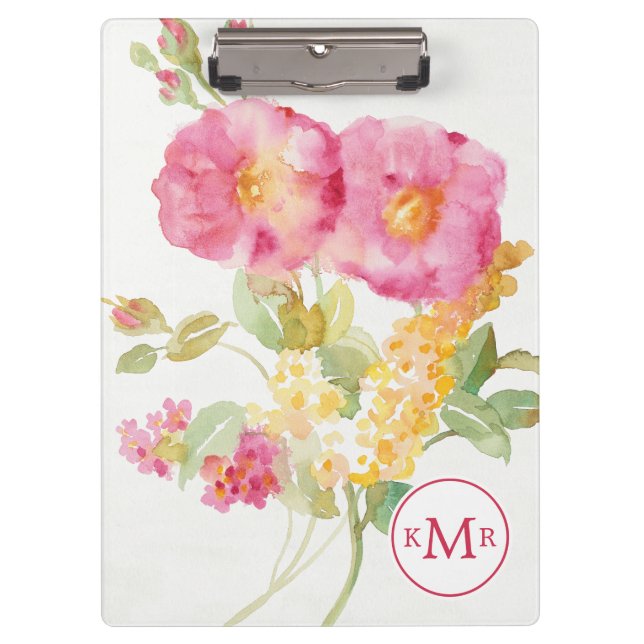 Monogram | White Daisy on Blue Clipboard (Front)