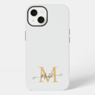 Monogram White   Elegant  Minimalist iPhone 13 Case