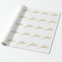 Monogram White Gold Colour Plain Modern Minimalist