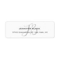 Monogram White Grey Colour Plain Modern Minimalist