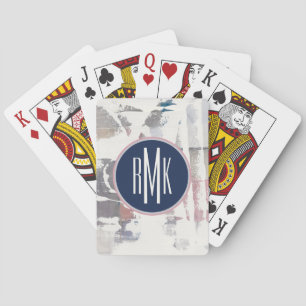 Monogram   White Out Crop Playing Cards