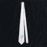 Monogram White Tie<br><div class="desc">No one will look better than you when you wear this tie with your initial on it. Add the initial that you want in the field provided. You can add one or more initials or a name, the choice is yours. The type style, size and colour can also be changed....</div>