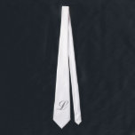 Monogram White Tie<br><div class="desc">No one will look better than you when you wear this tie with your initial on it. Add the initial that you want in the field provided. You can add one or more initials or a name, the choice is yours. The type style, size and colour can also be changed....</div>