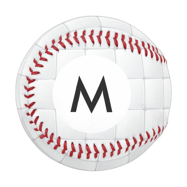 Monogram White tile Baseball (Front Left)